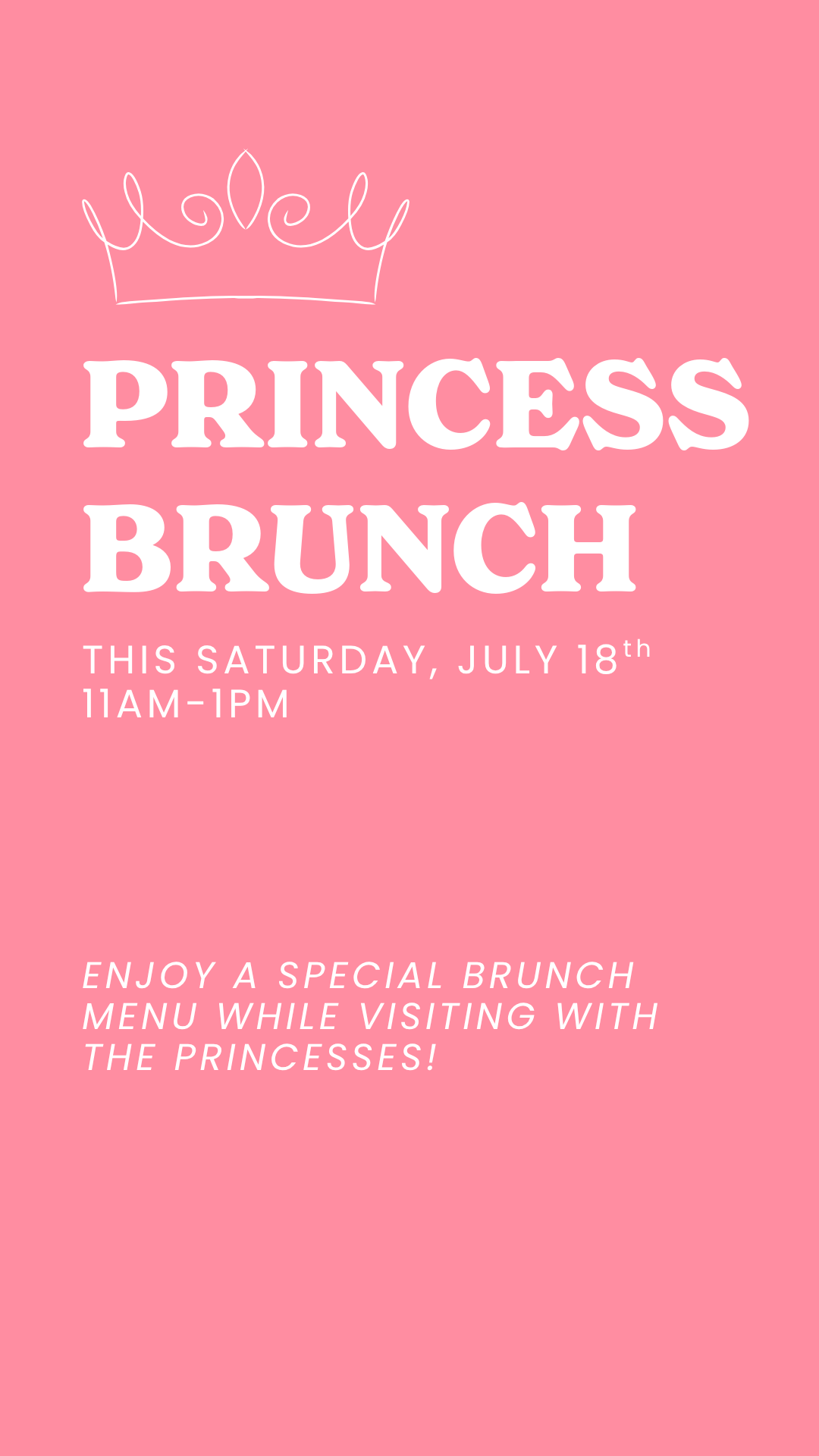 PRINCESS BRUNCH with Belle, Ariel & Cinderella | July 18th